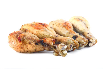 Chicken drumsticks isolated on white