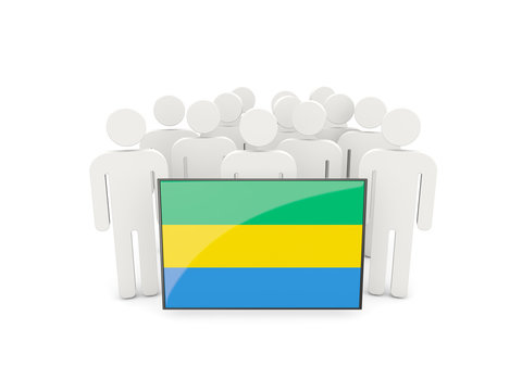 People With Flag Of Gabon