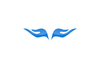 2 hand logo save icon vector