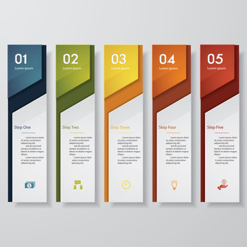 Design clean number banners template. Vector.