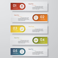 Design clean number banners template. Vector.