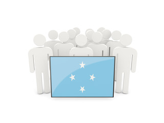 People with flag of micronesia