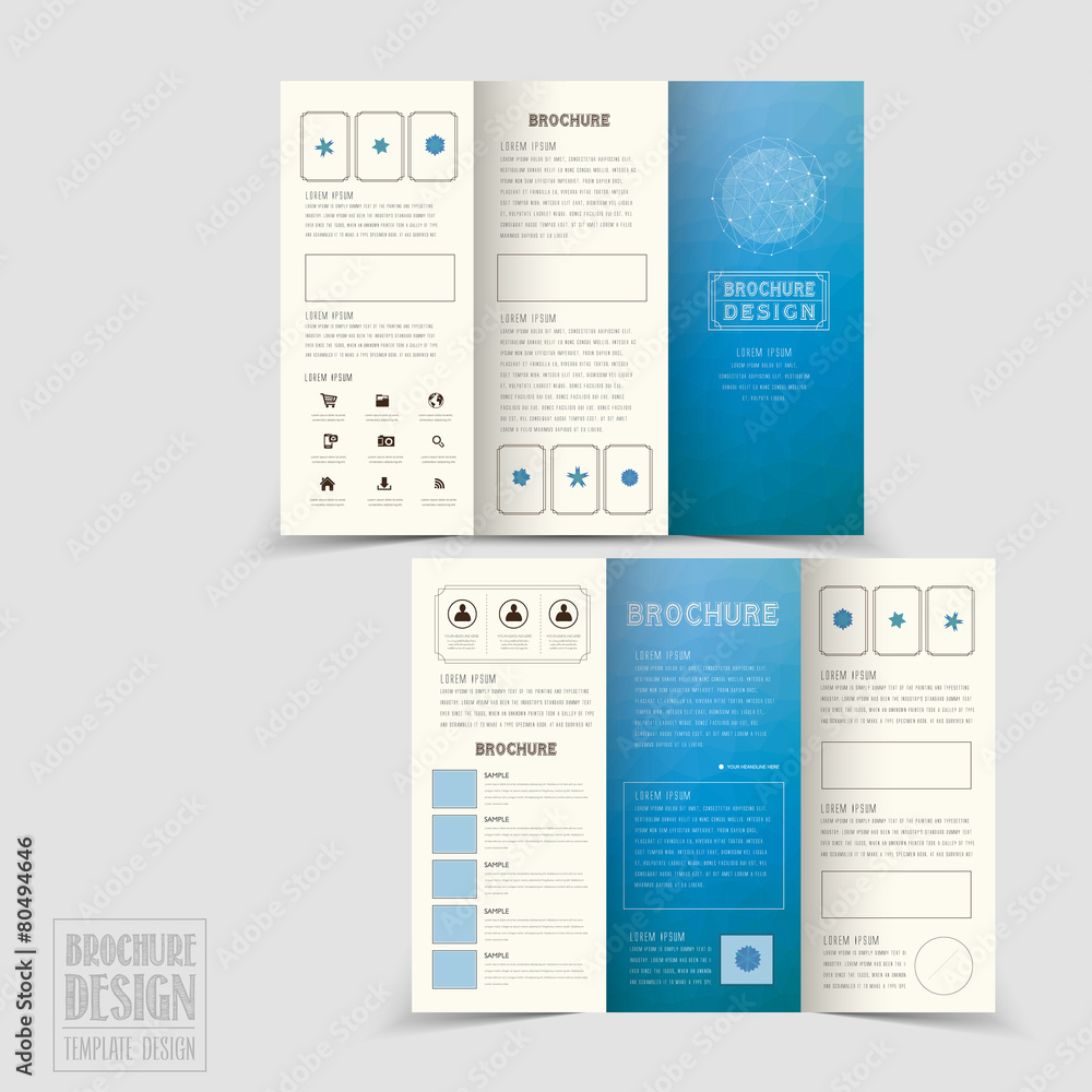 Canvas Prints simplicity tri-fold brochure template design