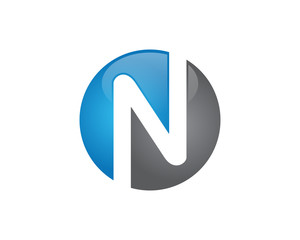 N letter circle logo template 4