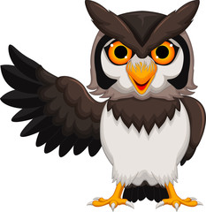 owl cartoon posing
