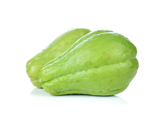 Chayote on white background