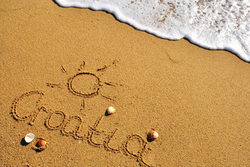 Croatia sign on the beach