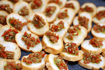 Bruschetta (Italian Toasted Garlic Bread) with Tomato