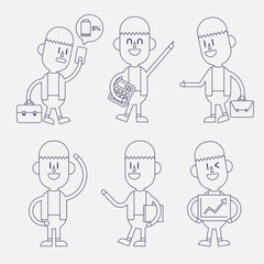 Character illustration design. Businessman set cartoon