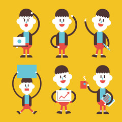 Character illustration design. Businessman set cartoon