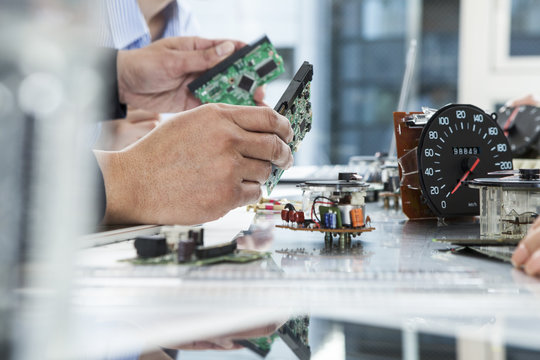 The people in the development team of auto parts