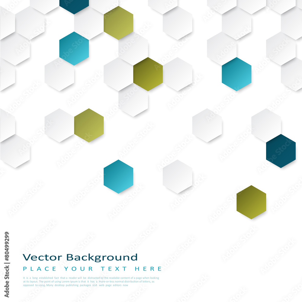 Poster abstract geometric background with hexagons.