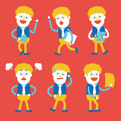 Obraz na płótnie Canvas Character illustration design. Businessman set cartoon