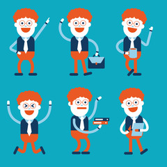 Character illustration design. Businessman set cartoon