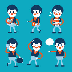 Character illustration design. Businessman set cartoon