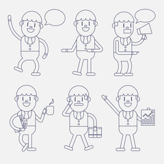 Character illustration design. Businessman set cartoon