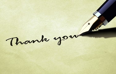 Thank you on old paper texture