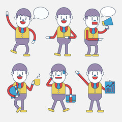 Character illustration design. Businessman set cartoon