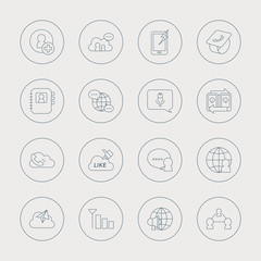 Fototapeta premium social network line icon