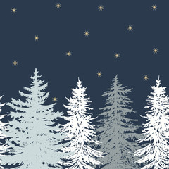 Fototapeta premium horizontal pine card with stars