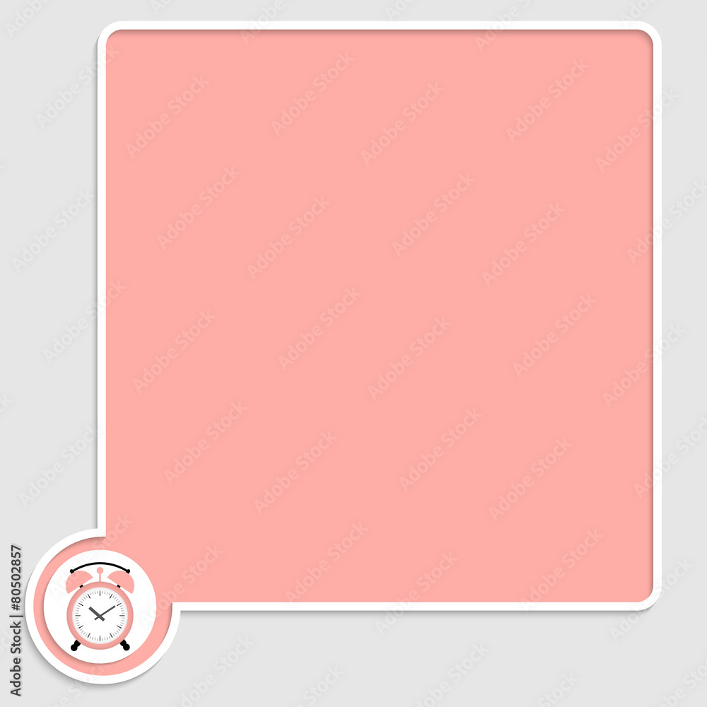 Poster vector colored text box and alarm clock