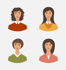 Fototapeta premium Avatar set front portrait office employee business woman for web