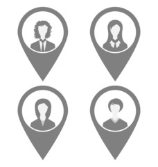 Fototapeta premium Set icon front portrait woman for webdesign