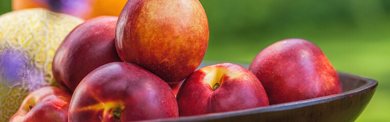 Fresh organic nectarines
