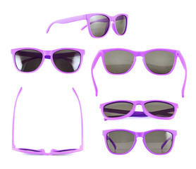 Violet sun glasses isolated