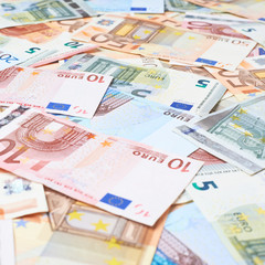 Surface covered with euro bank notes