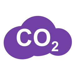 Icono texto CO2 en nube
