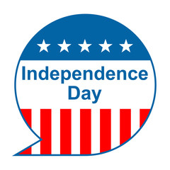 Icono texto Independence Day con fondo bandera