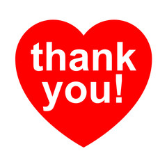 Icono texto thank you! en corazon