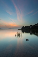 Beautiful lake sunrise landscape