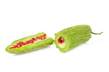 Bitter gourd isolated on white background