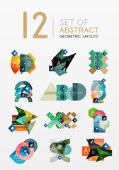 Set of vector abstract geometric layout