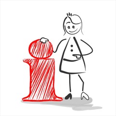 Wichtige Information gezeichnet Frau Dozentin Lehrerin