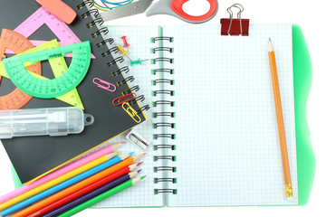 school supplies isolated