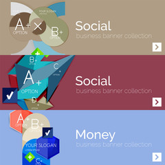 Flat design vector infographic banners with geometric