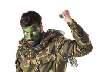 Soldier with knife