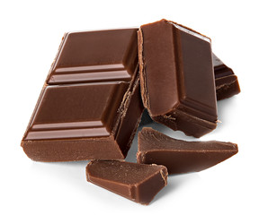 chocolate bars isolated on white background