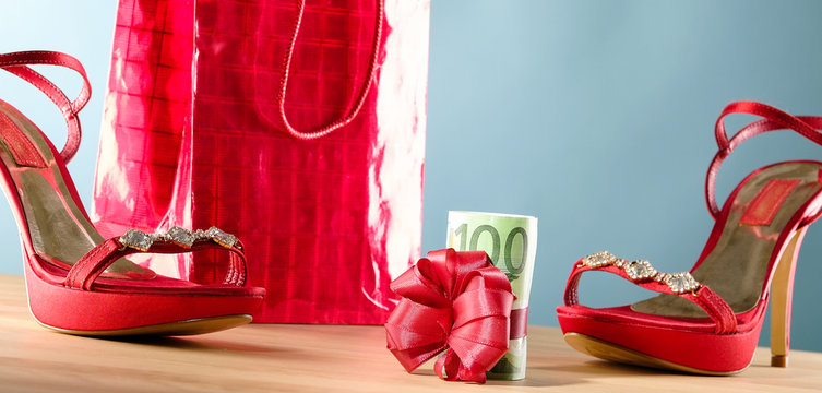 euro mit t&uuml;te und schuhe