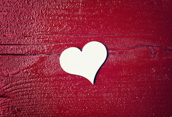 red wood background with hearts - your text here
