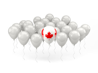 Air balloons with flag of canada