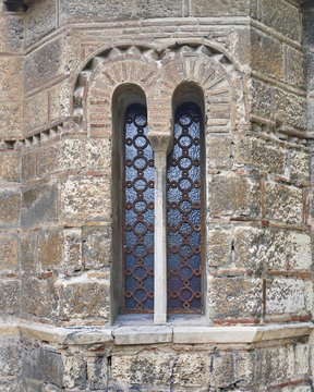 Athens, Greece, Panaghia Kapnikarea medieval church window