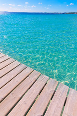 Platja de Alcudia beach pier in Mallorca Majorca