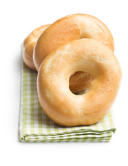 tasty bagels on napkin