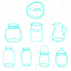 Set of mason jar objects