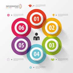 Circle business concept with icons. Infographics. Vector
