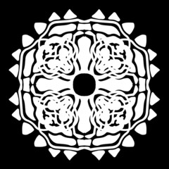 ornament, stencil round pattern, cut out design, decor element